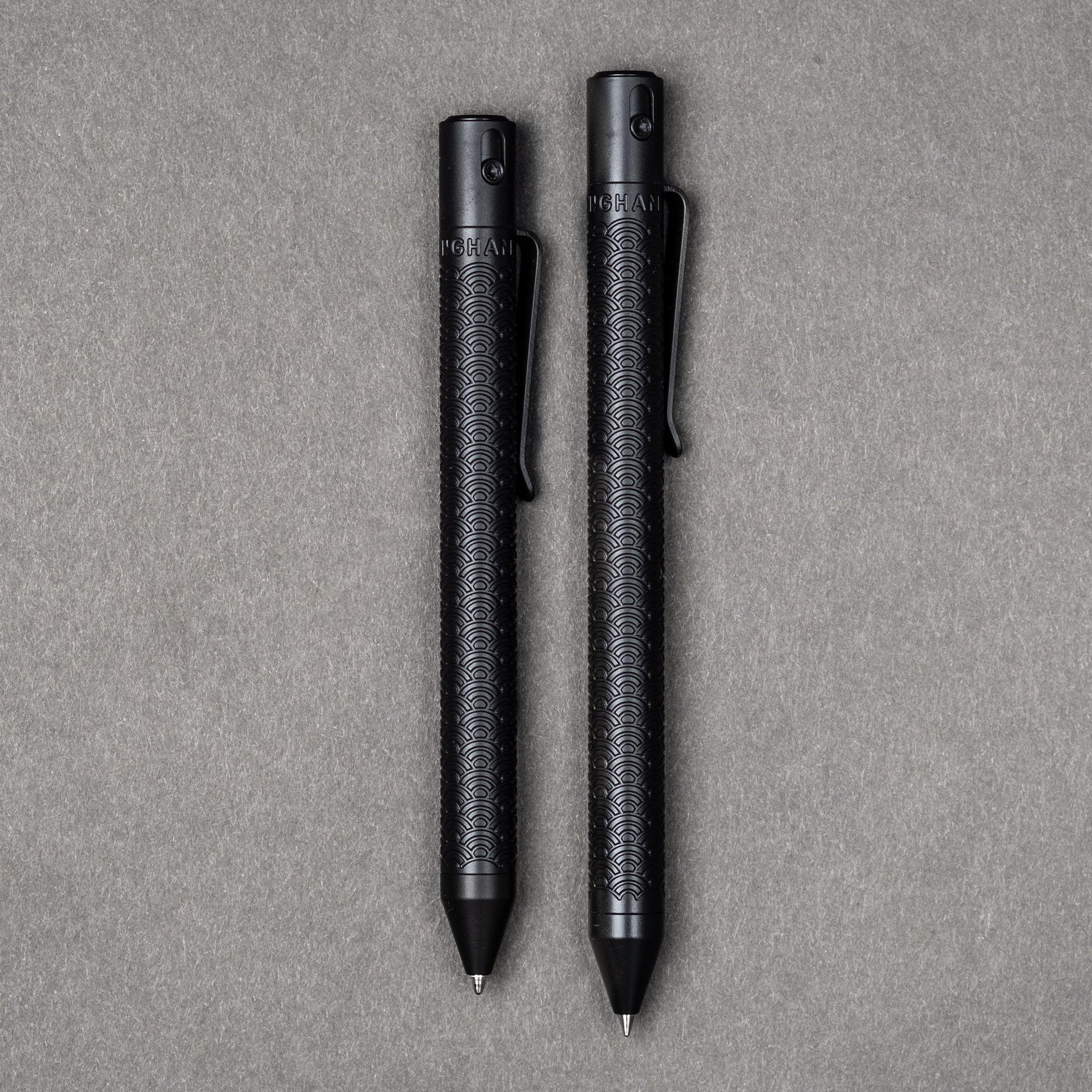 Nottingham Tactical TiButton Single Lock Pen - Full-Black Ti Cerakote Seigaiha (Exclusive)