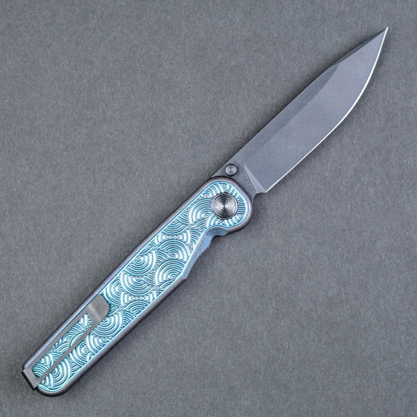 Tactile Knife Co. Rockwall Thumbstud - Blurple & DLC Seigaiha (Exclusive)