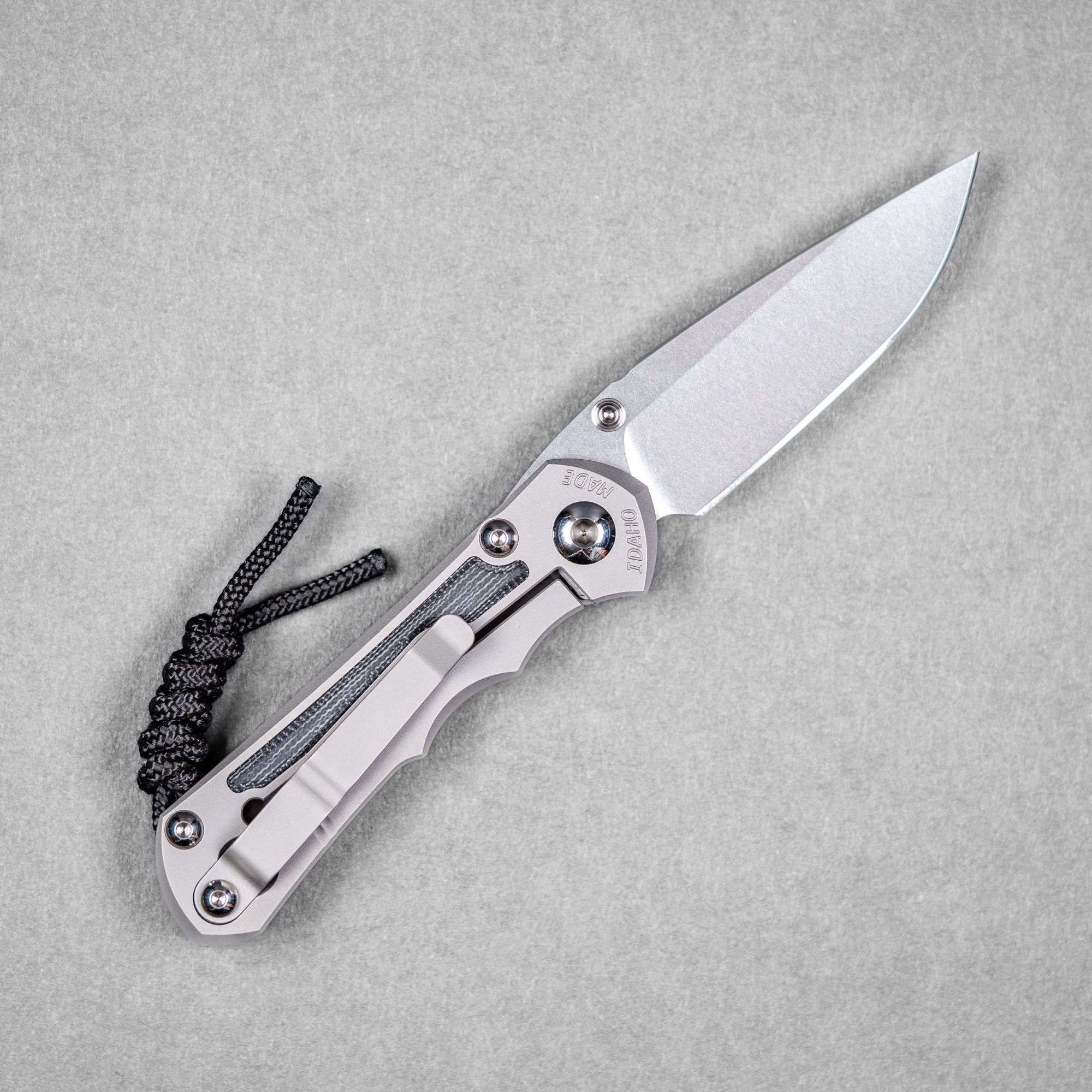 Chris Reeve Small Inkosi Drop Point - Magnacut & Glass Blasted Titanium w/ Black Canvas Micarta