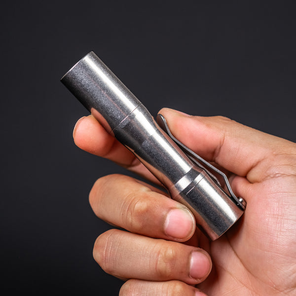 CWF Mini Arc Flashlight - Tumbled Titanium (Custom) – URBAN EDC®