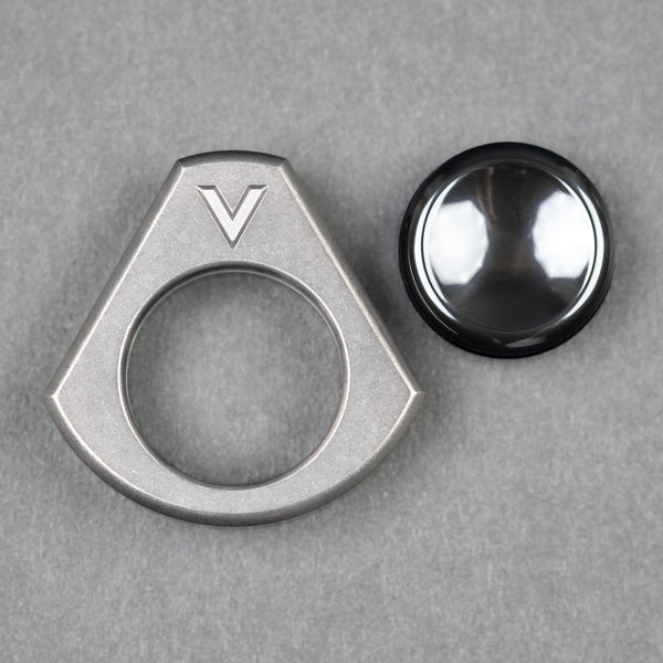 EDC-V Odin's Eye - Aged Titanium w/ Glass Zirc Button