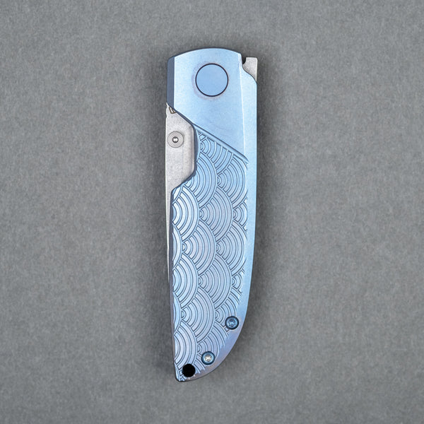 Matsey Basilisk Blue Seigaiha Engraved - Titanium (Limited)