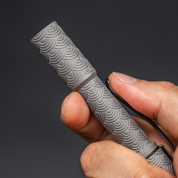 Reylight Pineapple Mini Flashlight - Stonewashed Ti Seigaiha