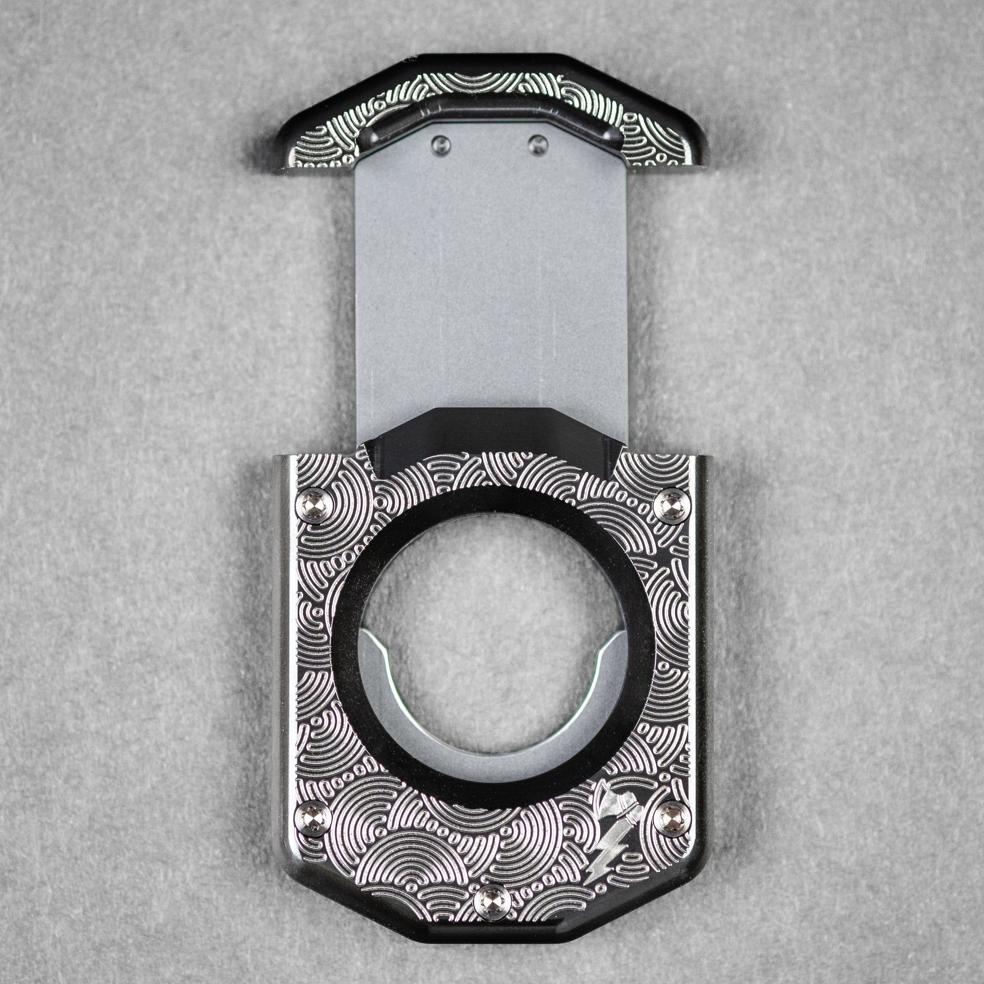 Griffworx x Urban EDC Scarab Cigar Cutter - Zirconium Chaos Seigaiha