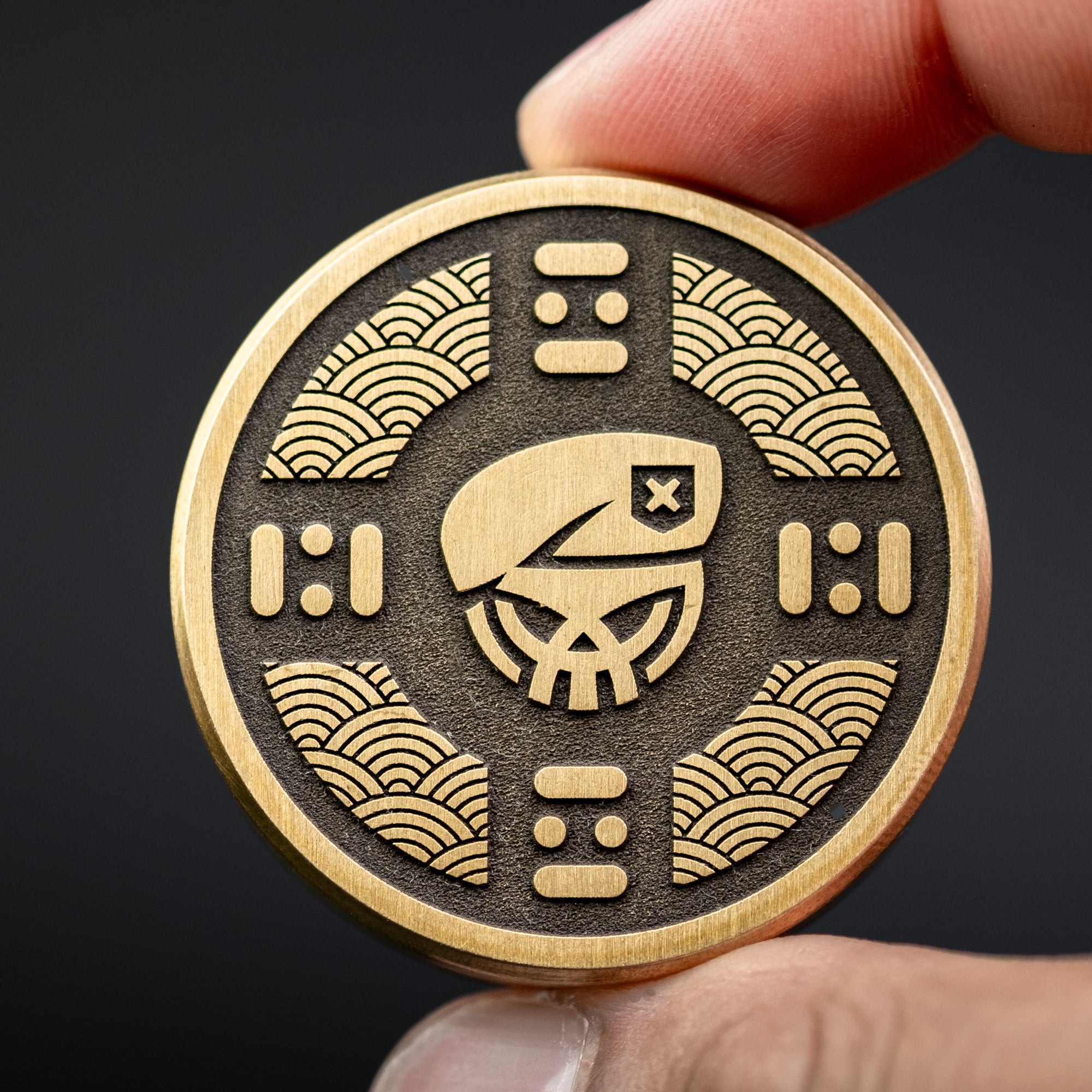 Combat Beads Seigaiha Haptic Coin - Brass (Exclusive)