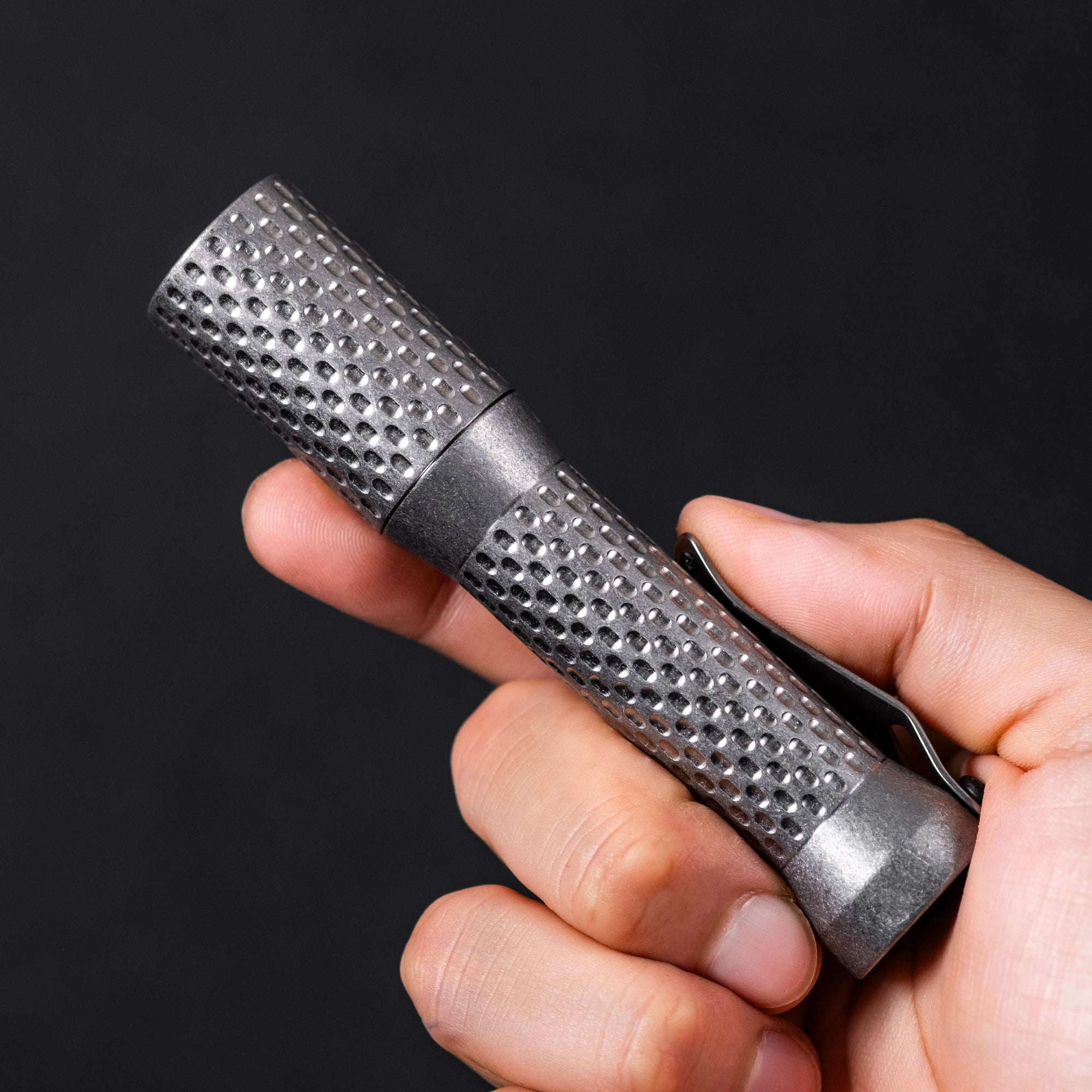 Dawson Machine Craft Divot Slim Flashlight - Stonewashed Titanium (Custom)