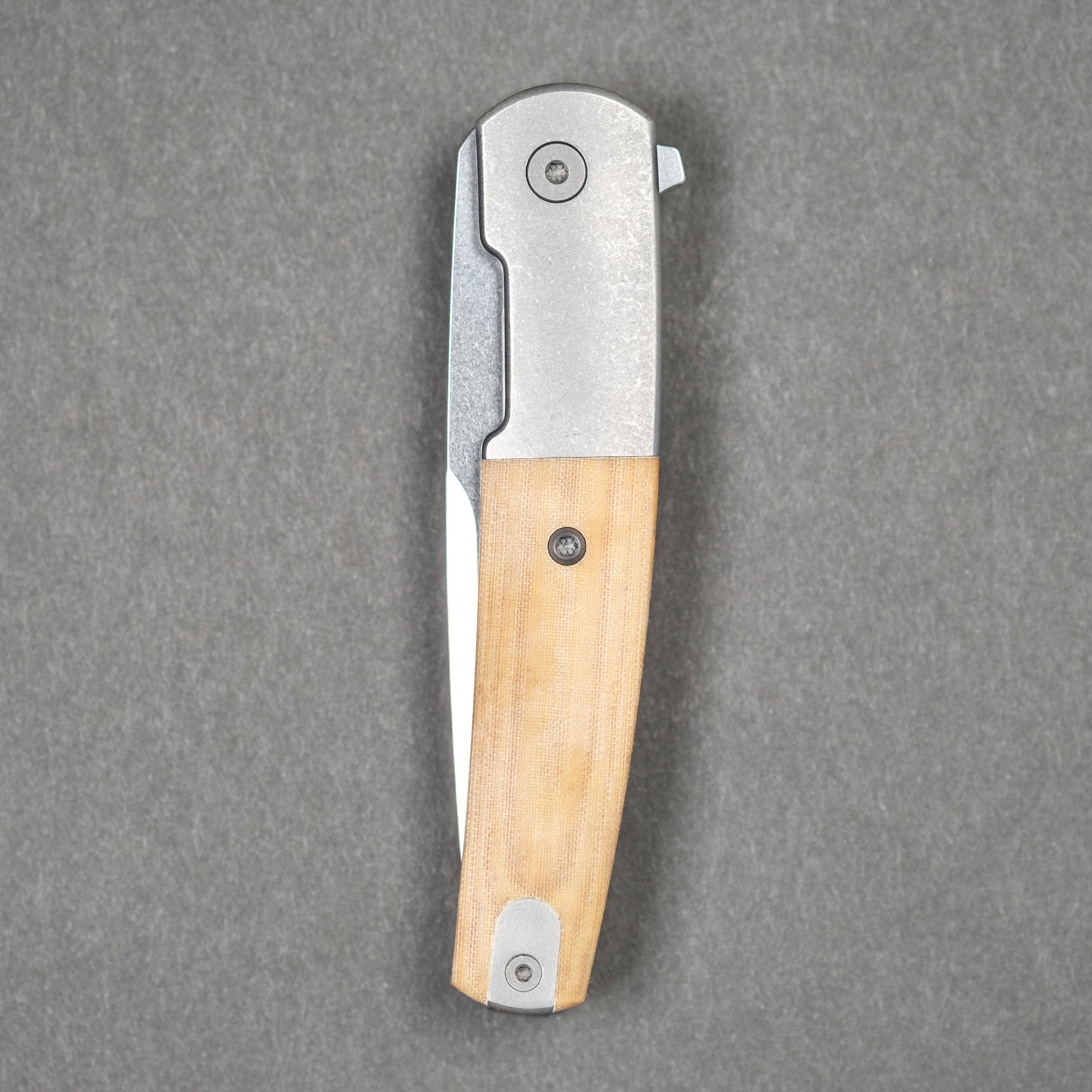 Pre-Order: Urban EDC Finback - Natural Linen Micarta w/ Stonewashed Magnacut