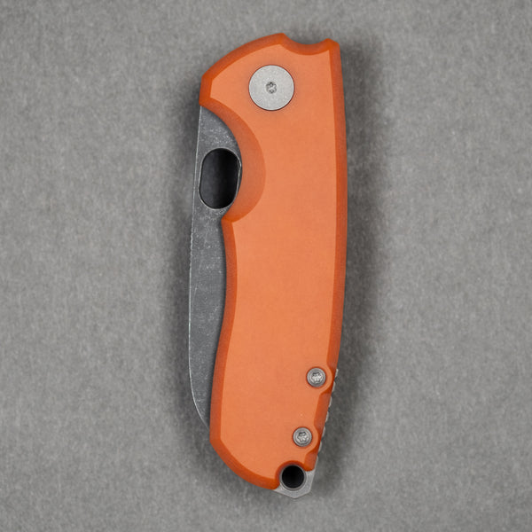 Urban EDC x Unbox Therapy F5.5 - Orange Paper Micarta w/ Acid-Etched M390