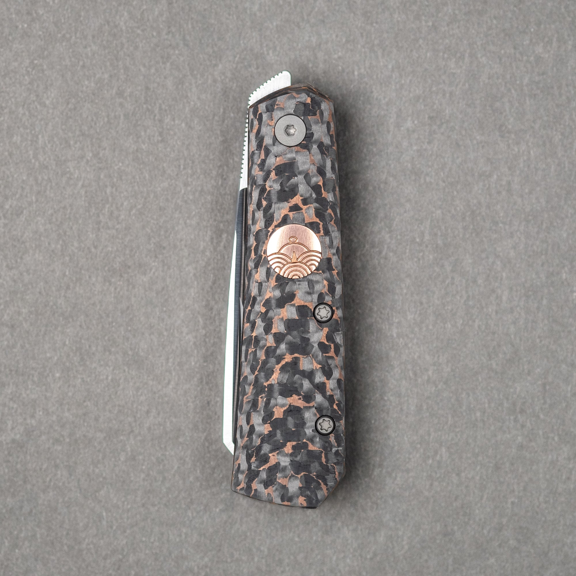 Urban EDC Straighthawk - Snakeskin Fat Carbon Copper w/ Satin Magnacut