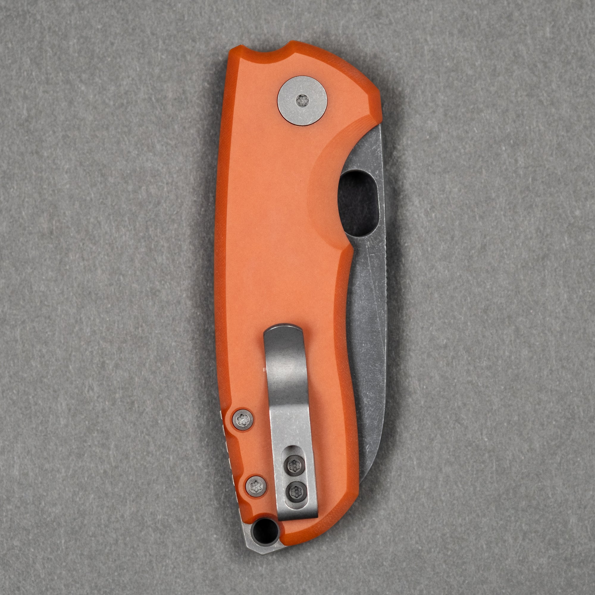 Urban EDC x Unbox Therapy F5.5 - Orange Paper Micarta w/ Acid-Etched M390