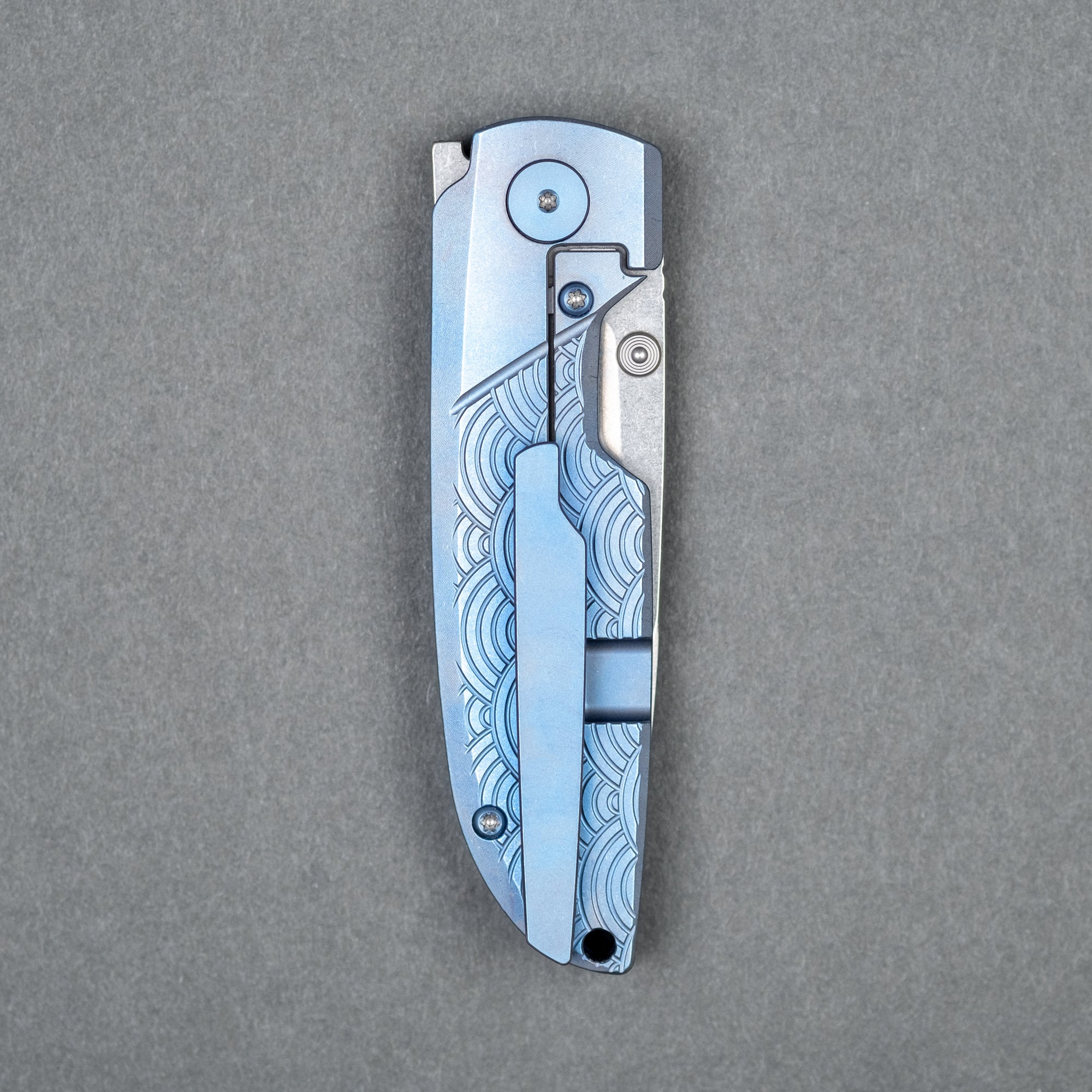 Matsey Basilisk Blue Seigaiha Engraved - Titanium (Limited)