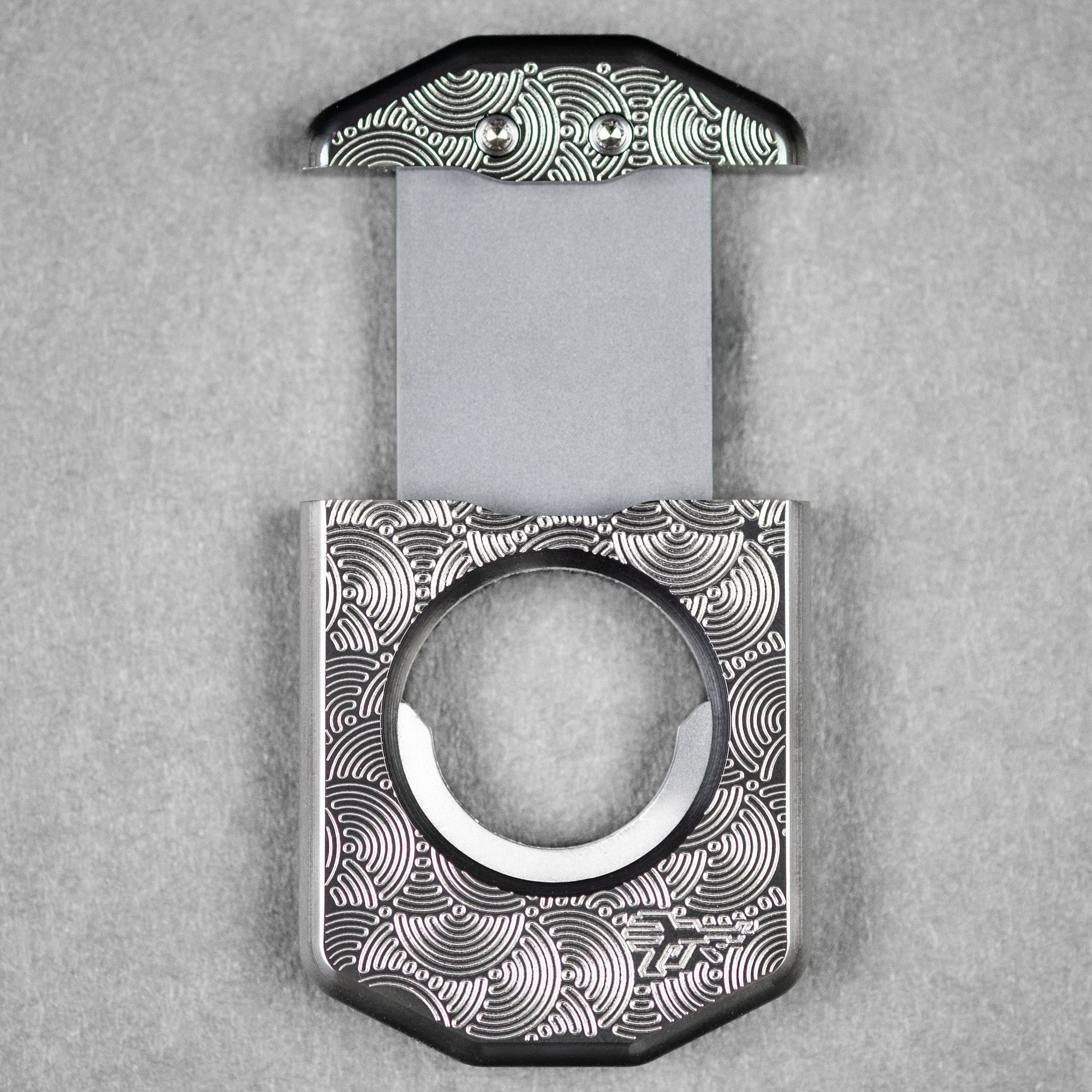 Griffworx x Urban EDC Scarab Cigar Cutter - Zirconium Chaos Seigaiha