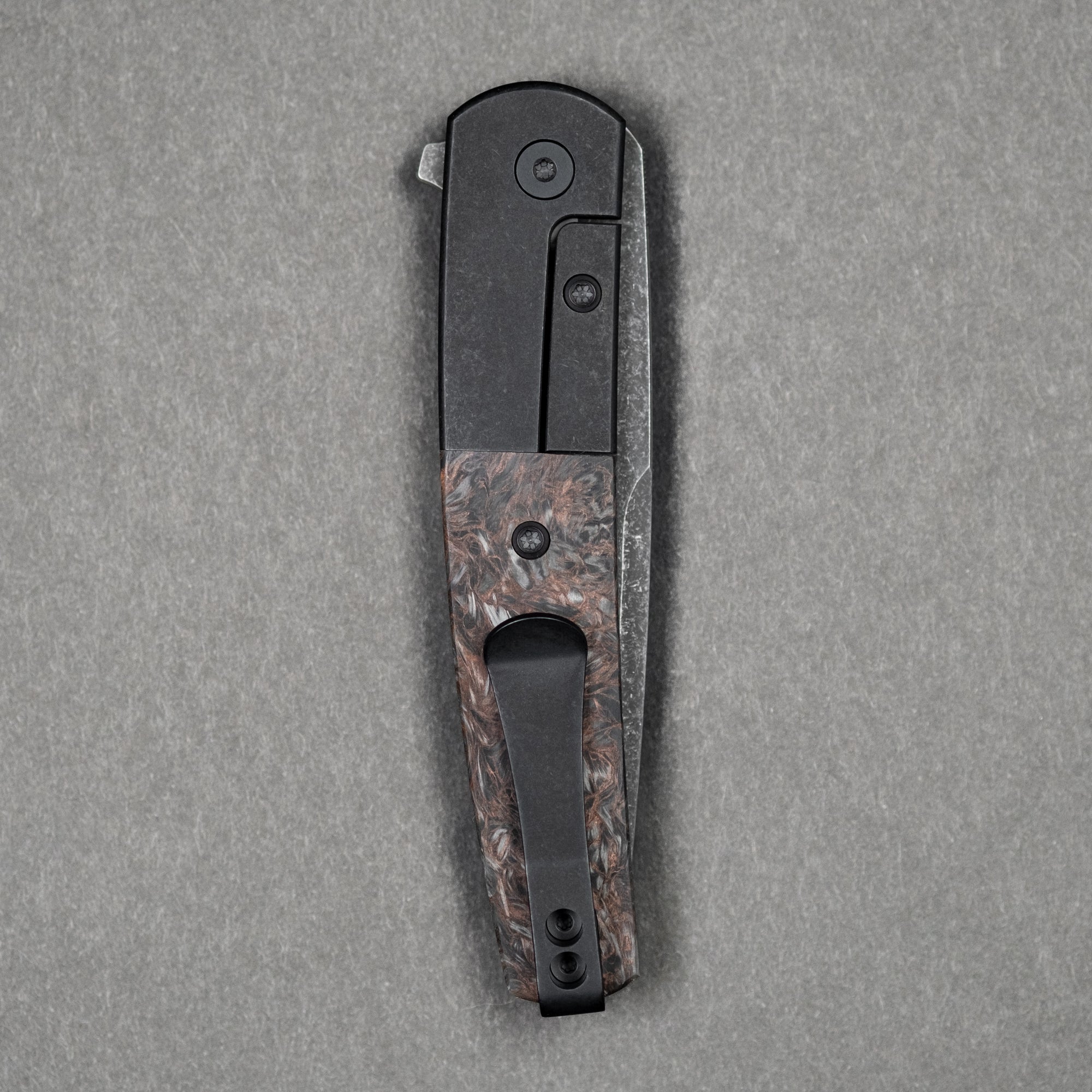 Pre-Order: Urban EDC Finback - Fat Carbon Dark Matter Copper w/ Acid Etched Magnacut