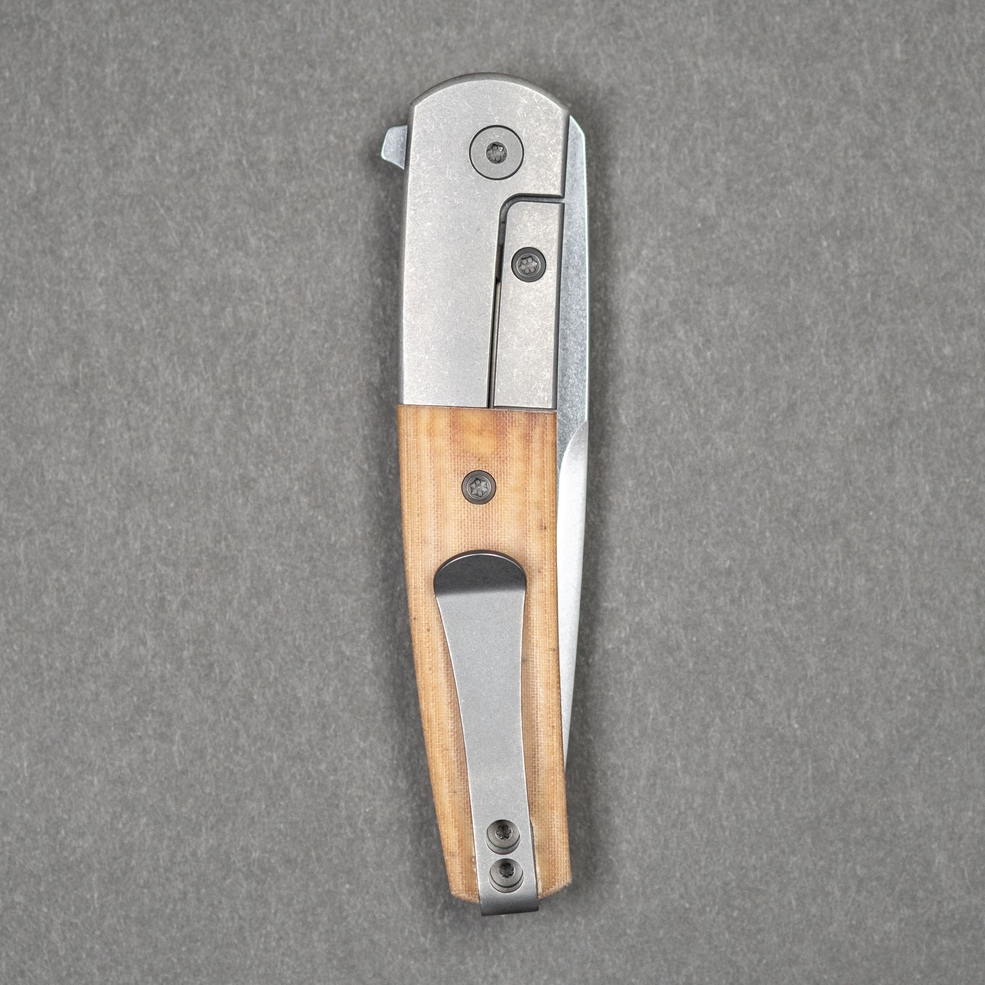 Pre-Order: Urban EDC Finback - Natural Linen Micarta w/ Stonewashed Magnacut