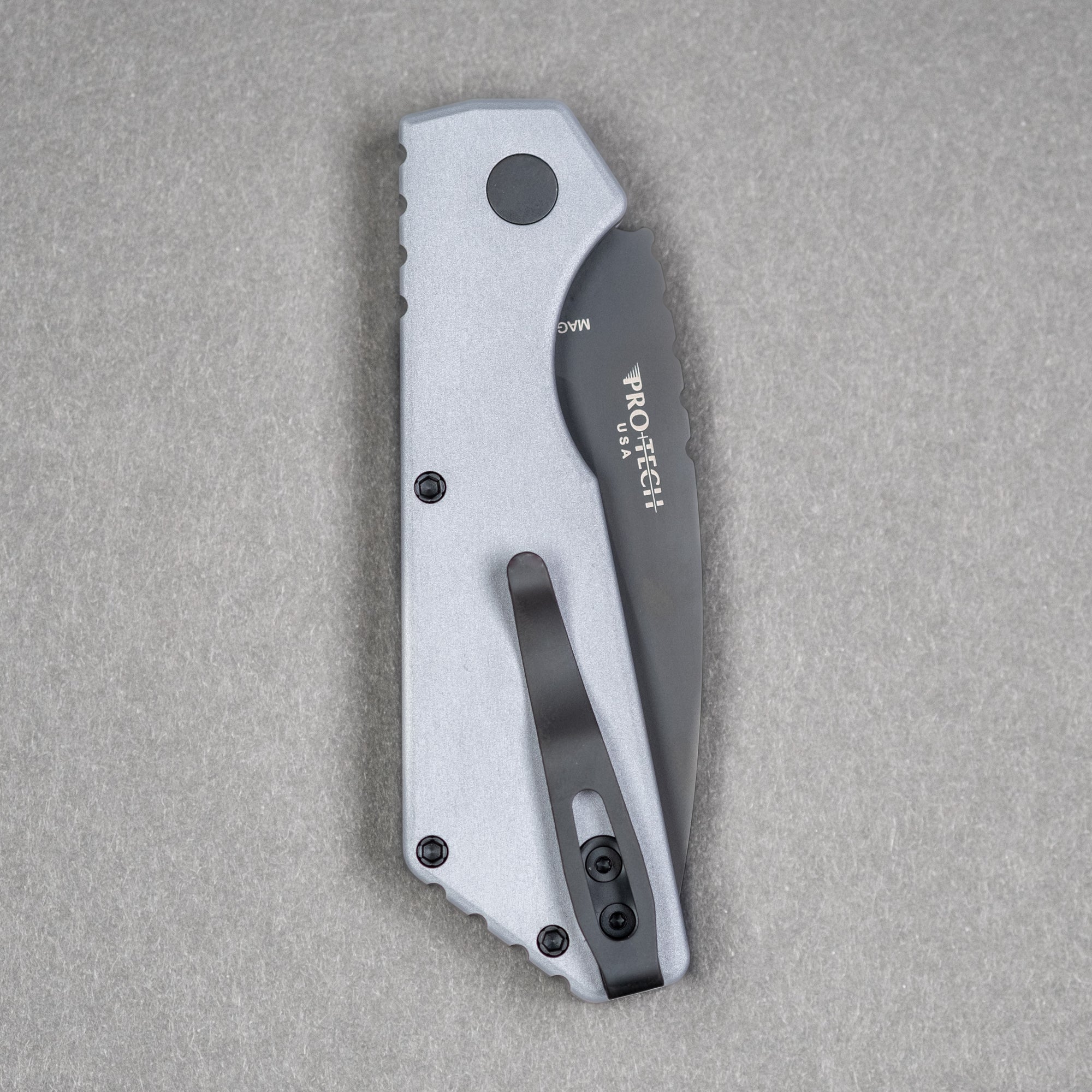 Pro-Tech Strider PT+ - Grey Handle w/ Black DLC Magnacut