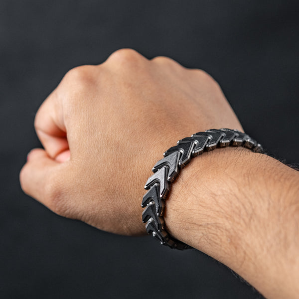 Tomas Makes Vector Bracelet - Titanium w/ Space Coral Stainless Carbon Fiber (Custom)