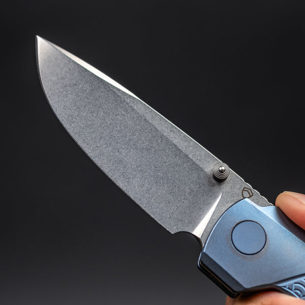 Matsey Basilisk Blue Seigaiha Engraved - Titanium (Limited)