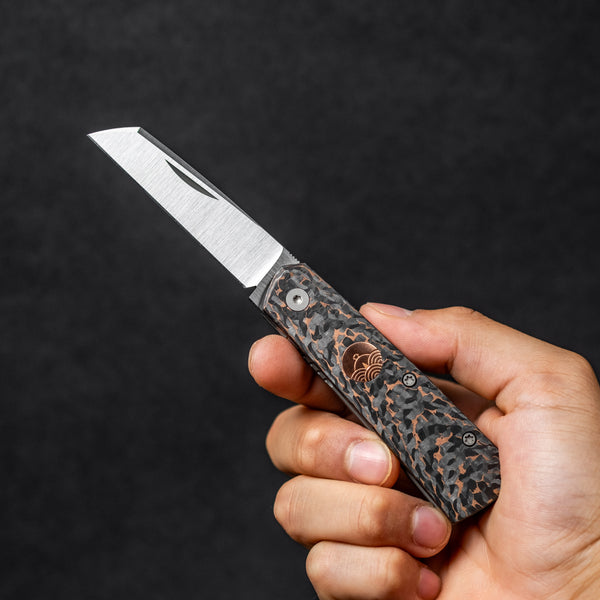 Urban EDC Straighthawk - Snakeskin Fat Carbon Copper w/ Satin Magnacut