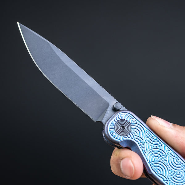 Tactile Knife Co. Rockwall Thumbstud - Blurple & DLC Seigaiha (Exclusive)