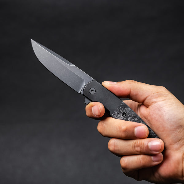 Pre-Order Exclusive: Urban EDC Finback - Fat Carbon Dark Matter Black w/ Blackwashed Magnacut