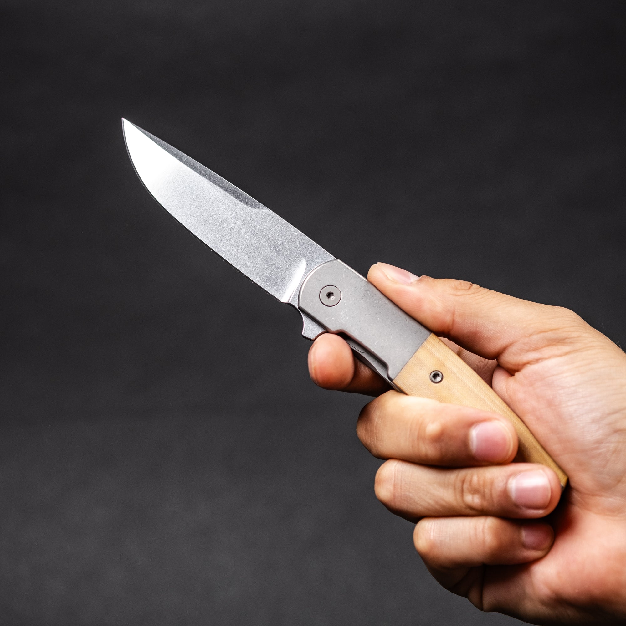 Pre-Order: Urban EDC Finback - Natural Linen Micarta w/ Stonewashed Magnacut