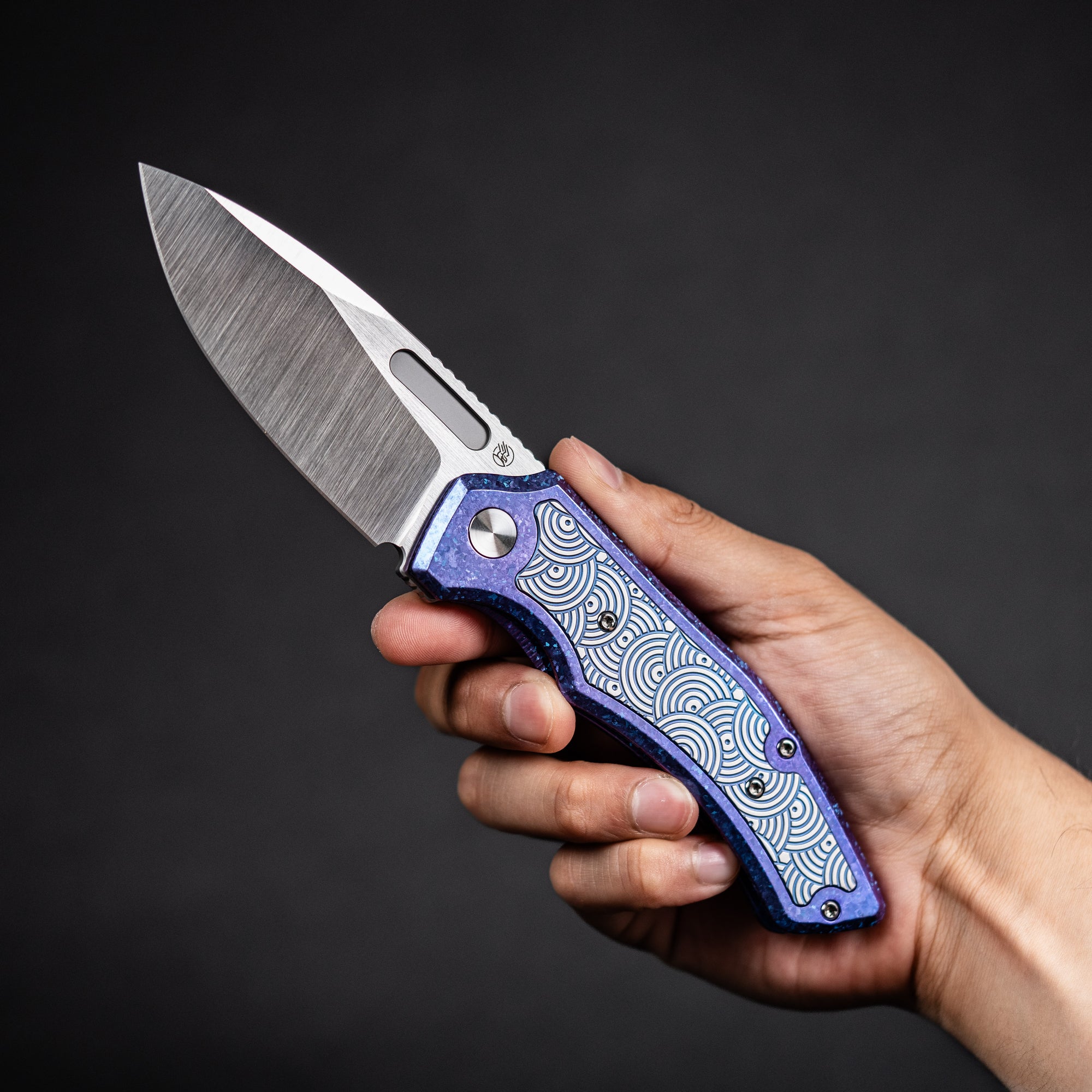 Drop Date (08/12): Griffin Co x URBAN Scout F3.5 Folder - Belt Satin Magnacut & Blurple Crystal Titanium w/ Satin Chaos Seigaiha™