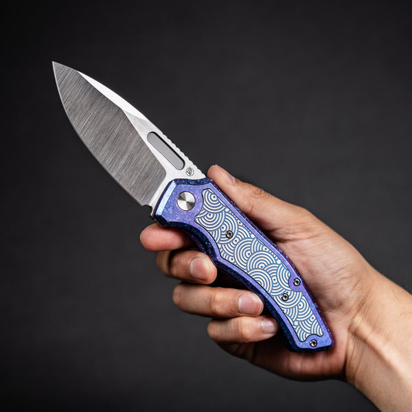 Drop Date (08/12): Griffin Co x URBAN Scout F3.5 Folder - Belt Satin Magnacut & Blurple Crystal Titanium w/ Satin Chaos Seigaiha™
