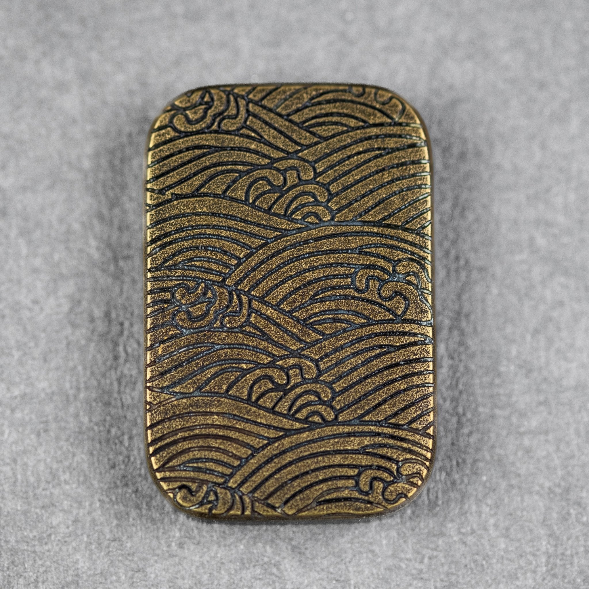 Ben Krein x URBAN Worry Stone - Aged Brass w/ Seigaiha