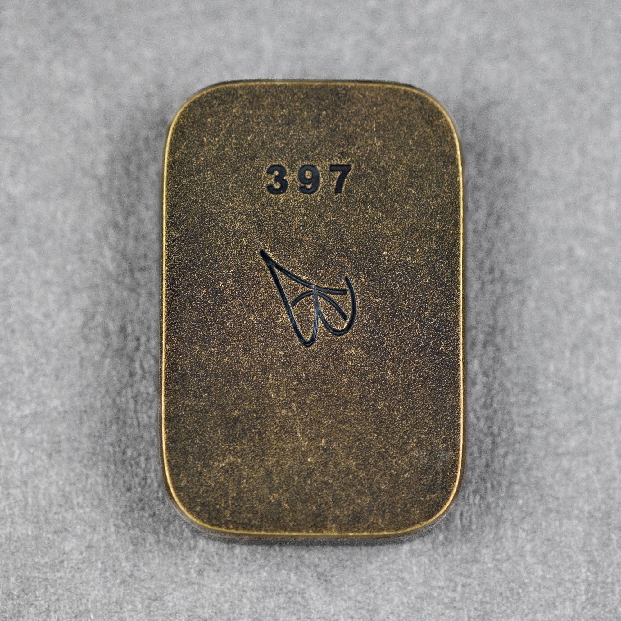 Ben Krein x URBAN Worry Stone - Aged Brass w/ Seigaiha - URBAN EDC®