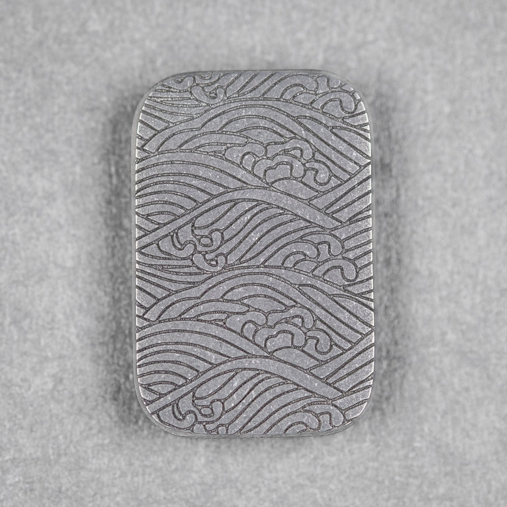 Ben Krein x URBAN Worry Stone - Aged Titanium Seigaiha - URBAN EDC®