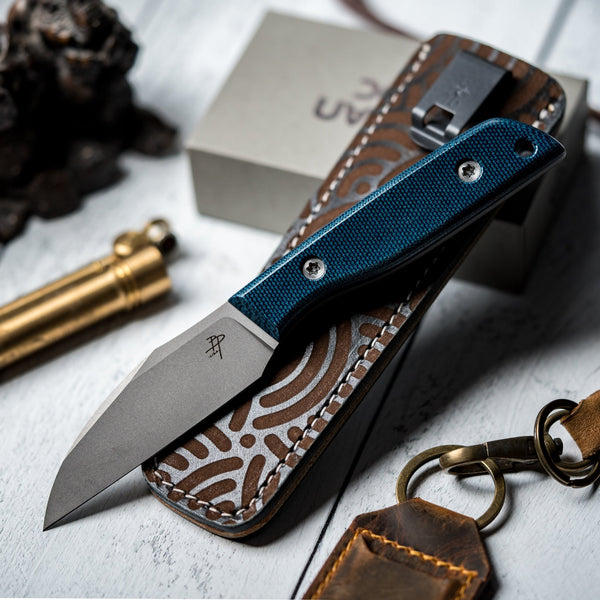 BP Customs x URBAN Flagship - Blue Canvas Micarta (Custom) - URBAN EDC®