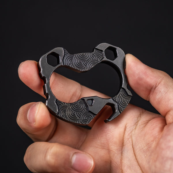 CAHP Tools x URBAN Panda V4 - Darkwashed Titanium w/ Chaos Seigaiha™ - URBAN EDC®