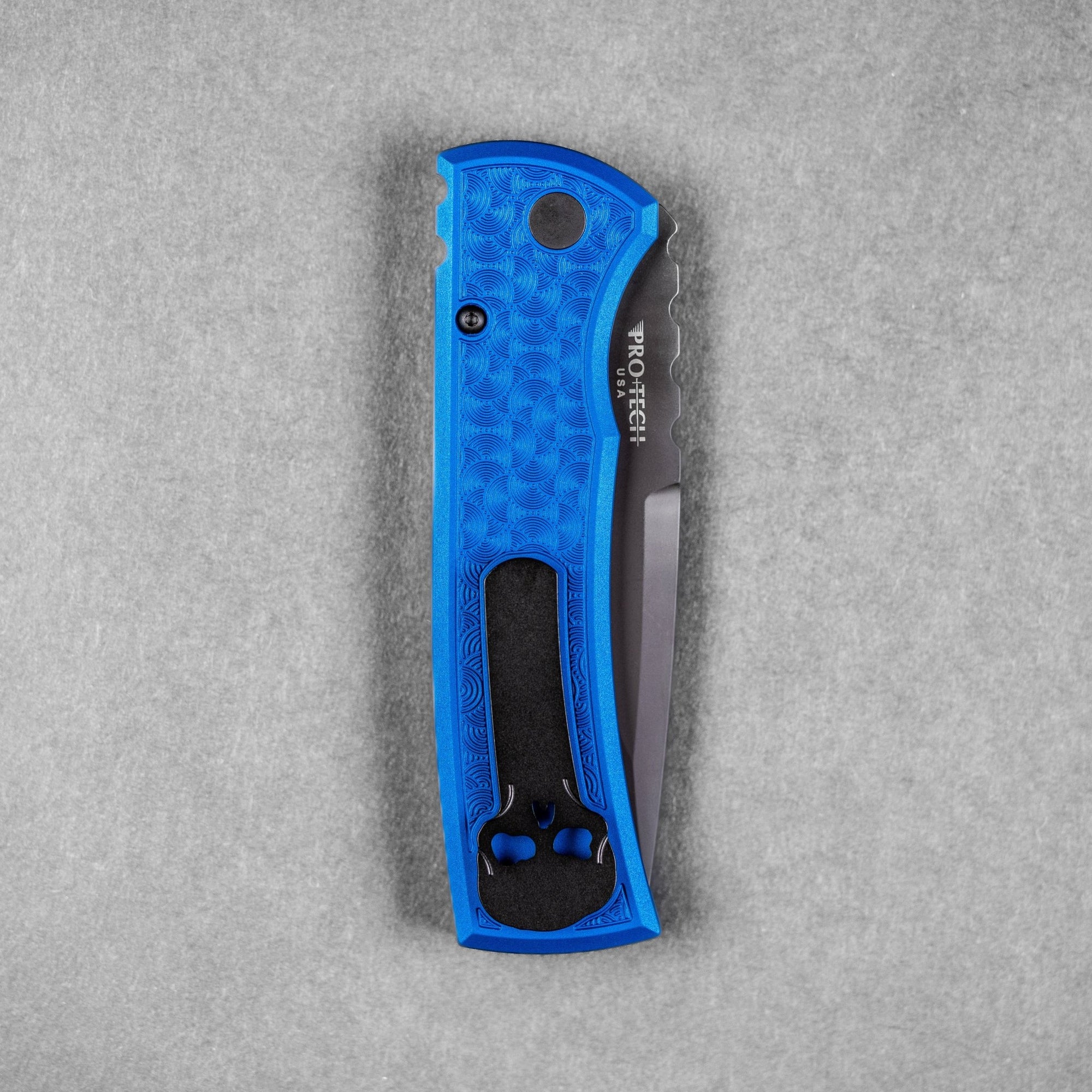 Chaves x Pro - Tech x URBAN Redencion 229 - Black DLC S35VN & Blue Aluminum w/ Chaos Seigaiha™ - URBAN EDC®