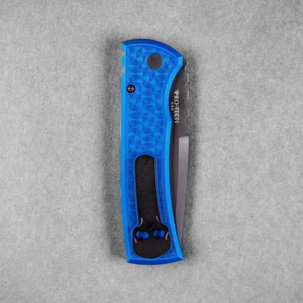 Chaves x Pro - Tech x URBAN Redencion 229 - Black DLC S35VN & Blue Aluminum w/ Chaos Seigaiha™ - URBAN EDC®