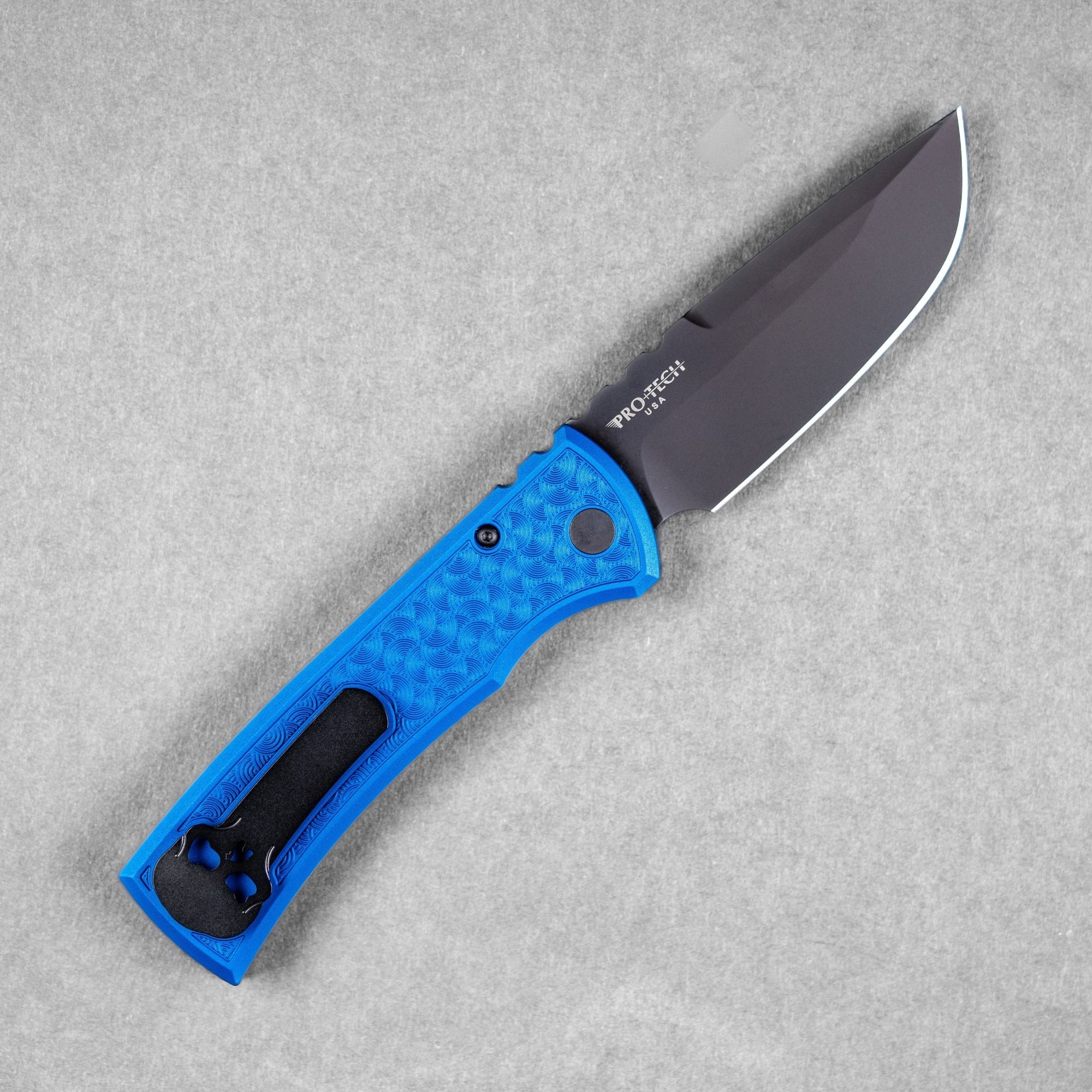 Chaves x Pro - Tech x URBAN Redencion 229 - Black DLC S35VN & Blue Aluminum w/ Chaos Seigaiha™ - URBAN EDC®