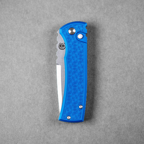 Chaves x Pro - Tech x URBAN Redencion 229 - Stonewashed S35VN & Blue Aluminum w/ Chaos Seigaiha™ - URBAN EDC®