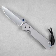 Chris Reeve Large Sebenza 31 Drop Point - Glass Blasted Titanium w/ Blue Accents - URBAN EDC®