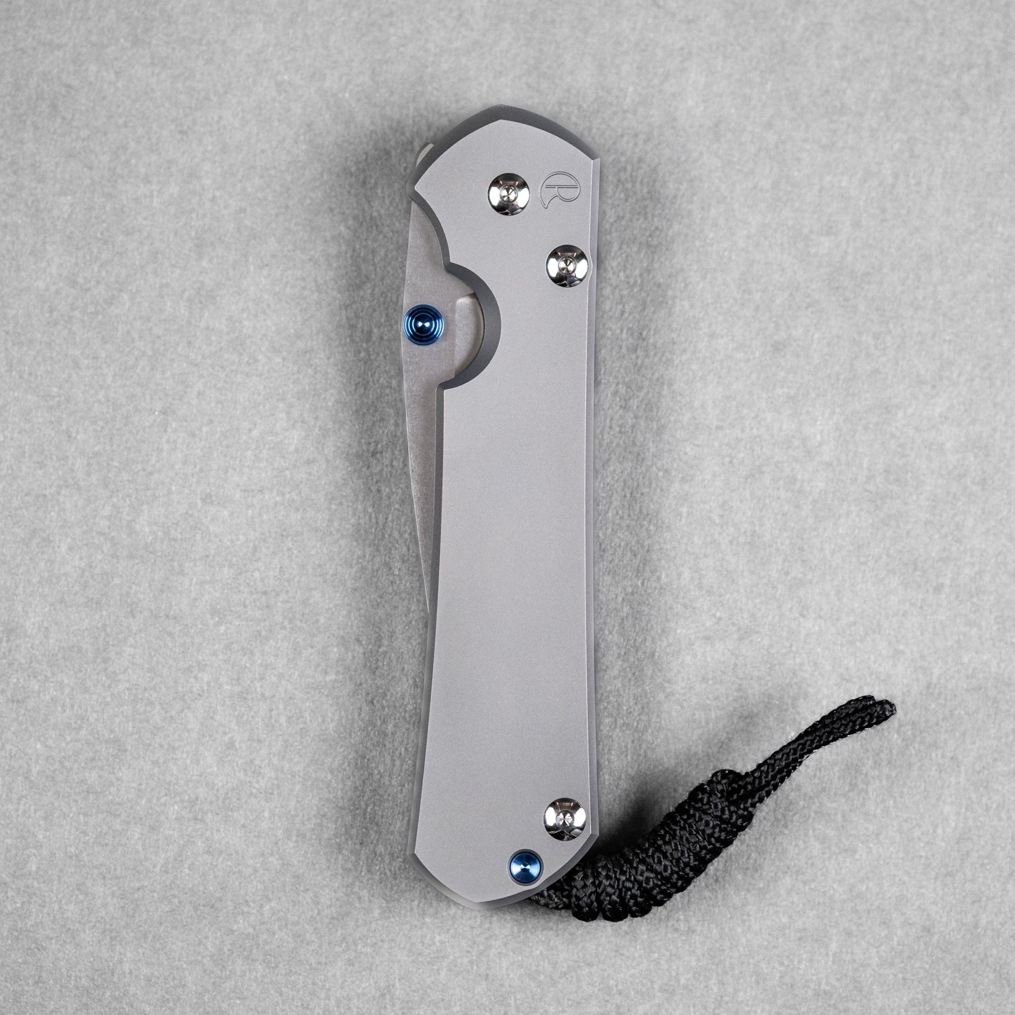 Chris Reeve Large Sebenza 31 Drop Point - Glass Blasted Titanium w/ Blue Accents - URBAN EDC®