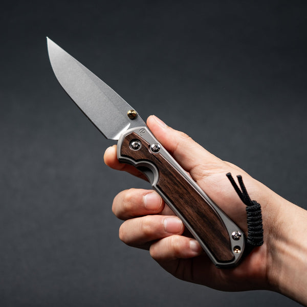 Chris Reeve Large Sebenza 31 Drop Point - Magnacut & Glass Blasted Titanium w/ Macassar Ebony Inlay - URBAN EDC®