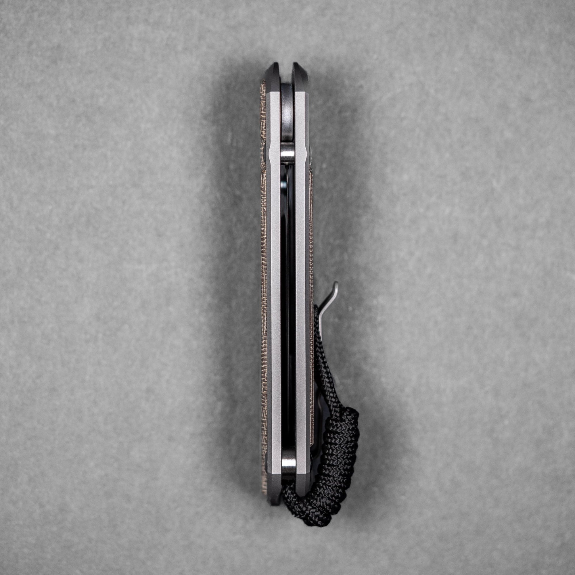 Chris Reeve Large Sebenza 31 - Drop Point Magnacut & Glass Blasted Titanium w/ Natural Canvas Micarta Inlay - URBAN EDC®