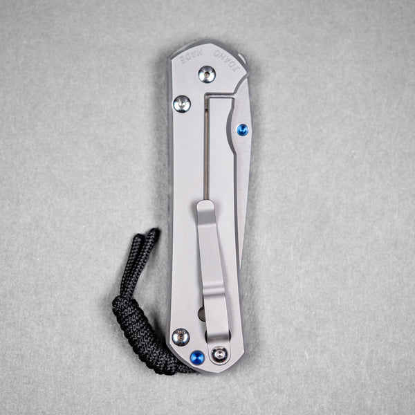 Chris Reeve Large Sebenza 31 Tanto - Magnacut & Glass Blasted Titanium w/ Blue Accents - URBAN EDC®