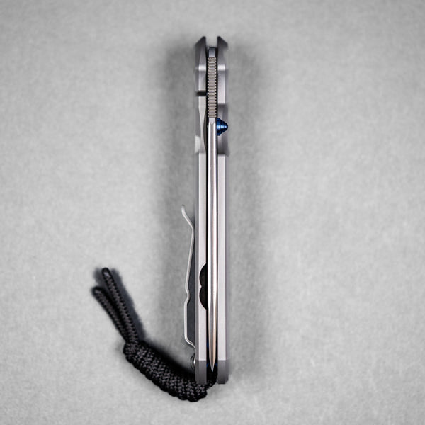 Chris Reeve Large Sebenza 31 Tanto - Magnacut & Glass Blasted Titanium w/ Blue Accents - URBAN EDC®