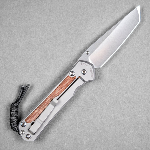 Chris Reeve Large Sebenza 31 Tanto - Magnacut & Glass Blasted Titanium w/ Natural Canvas Micarta Inlay - URBAN EDC®