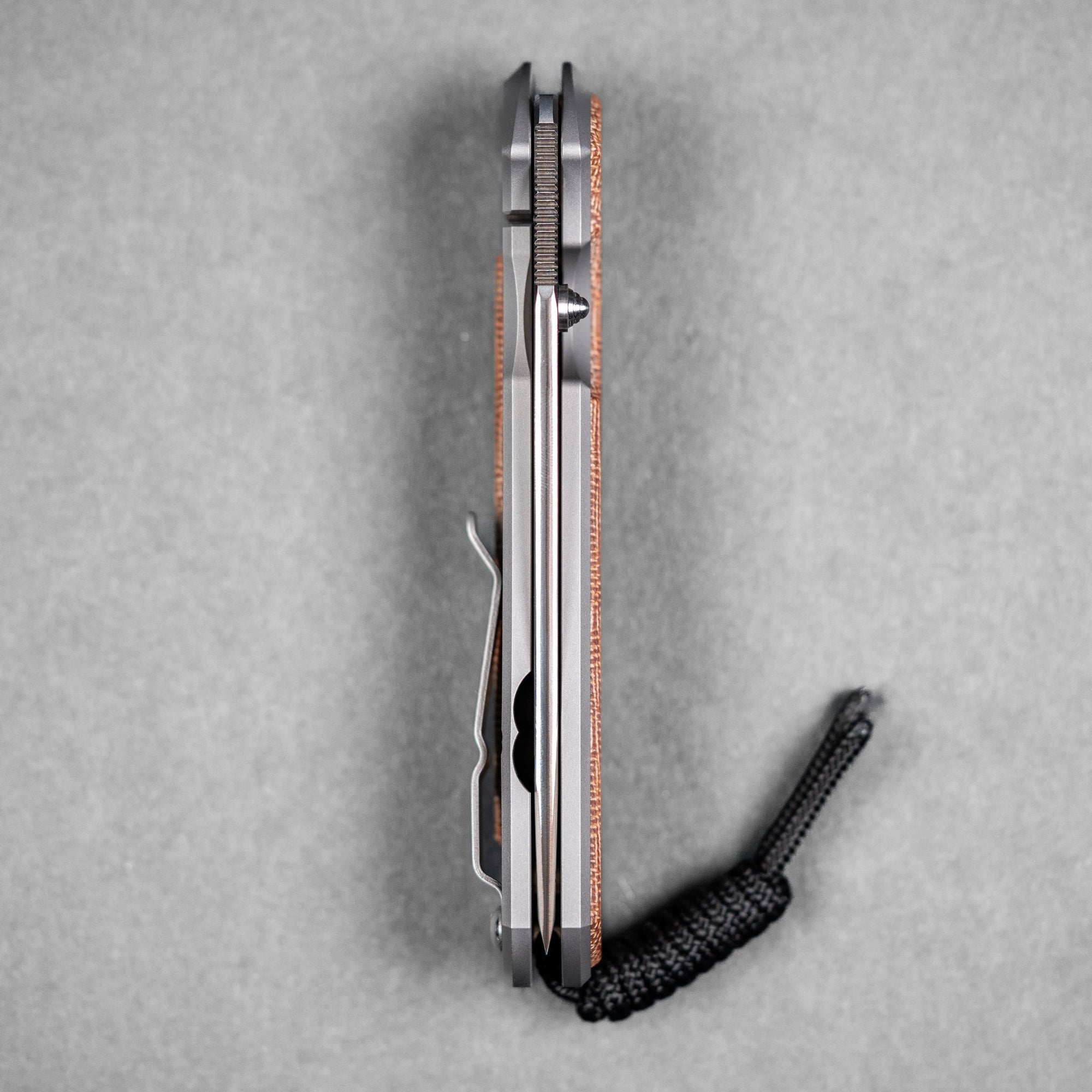 Chris Reeve Large Sebenza 31 Tanto - Magnacut & Glass Blasted Titanium w/ Natural Canvas Micarta Inlay - URBAN EDC®