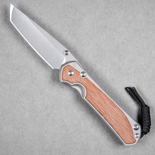 Chris Reeve Large Sebenza 31 Tanto - Magnacut & Glass Blasted Titanium w/ Natural Canvas Micarta Inlay - URBAN EDC®