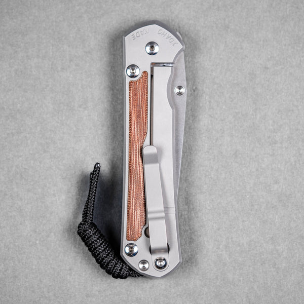 Chris Reeve Large Sebenza 31 Tanto - Magnacut & Glass Blasted Titanium w/ Natural Canvas Micarta Inlay - URBAN EDC®