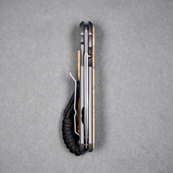 Chris Reeve Small Sebenza 31 - Drop Point Magnacut & Glass Blasted Titanium w/ Box Elder - URBAN EDC®