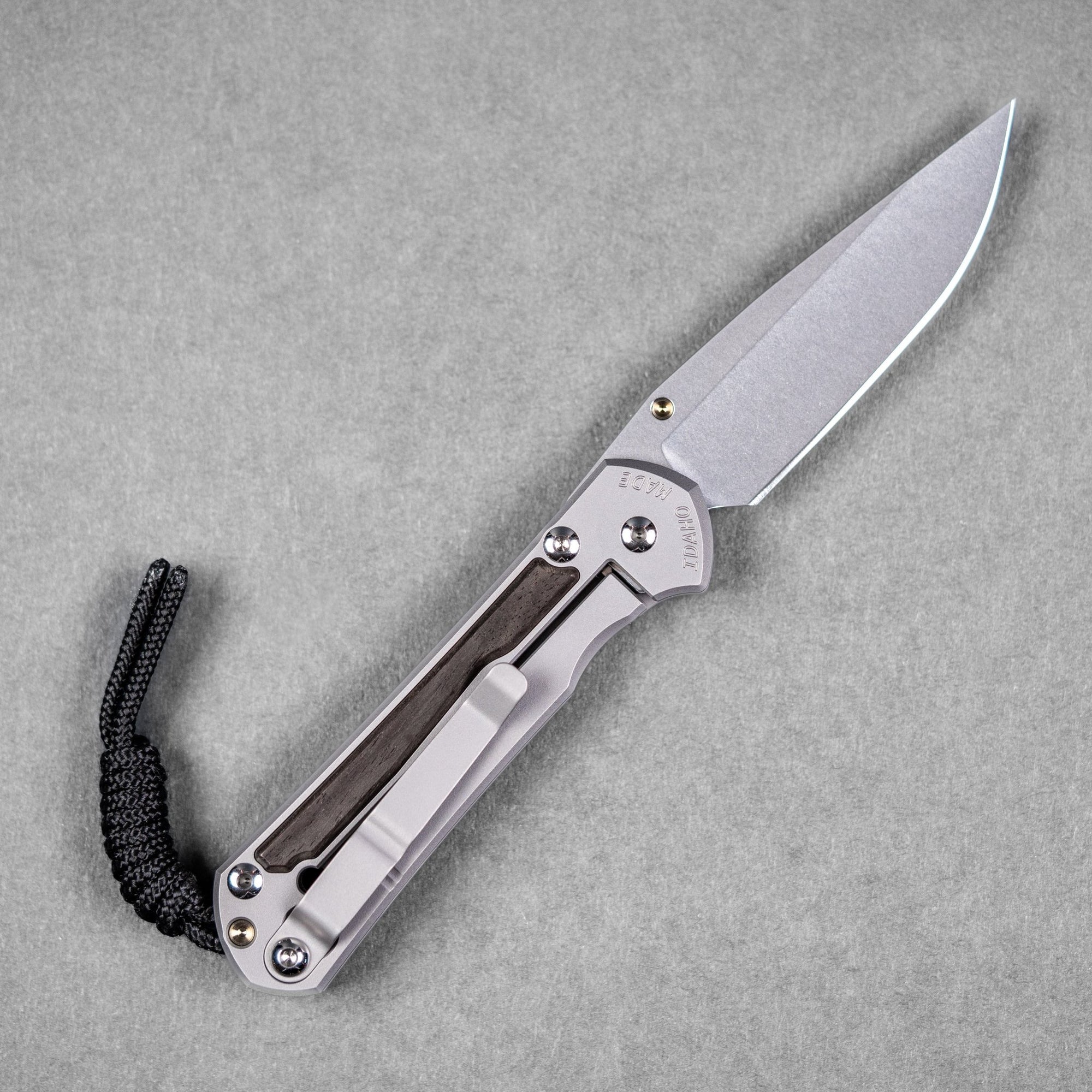 Chris Reeve Small Sebenza 31 - Drop Point Magnacut & Glass Blasted Titanium w/ Macassar Ebony Inlay - URBAN EDC®