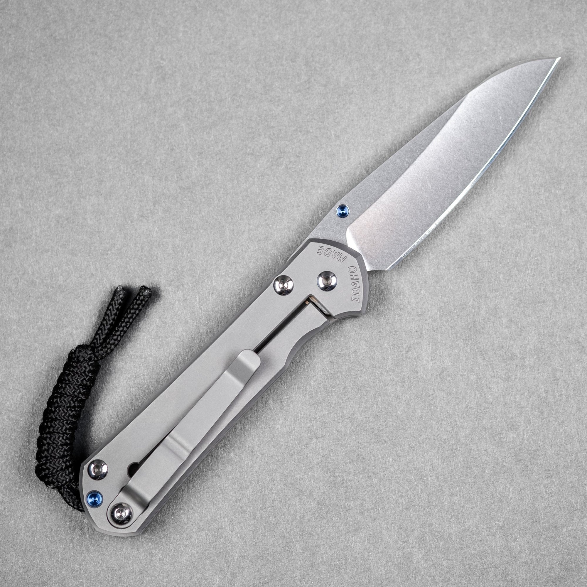 Chris Reeve Small Sebenza 31 - Insingo Magnacut & Glass Blasted Titanium w/ Blue Accents - URBAN EDC®