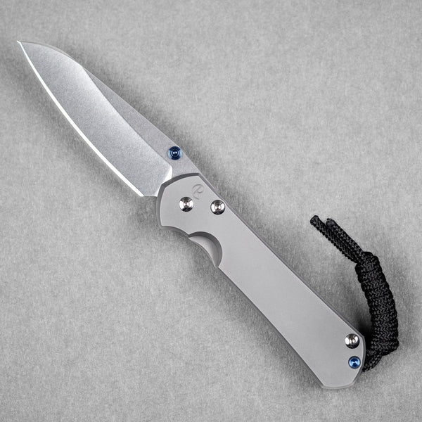 Chris Reeve Small Sebenza 31 - Insingo Magnacut & Glass Blasted Titanium w/ Blue Accents - URBAN EDC®